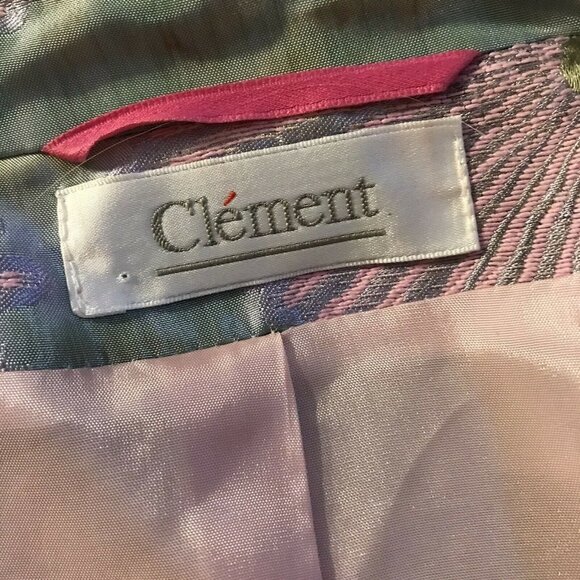 CLEMENT. Size 16-18. Embroidered Satin Lined Long Sleeve Dressy Jacket. DB - Picture 8 of 10